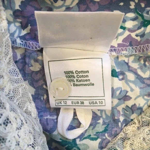 SOLD LAURA ASHLEY floral 100% cotton dress with lace collar vintage charm! - Picture 10 of 10
